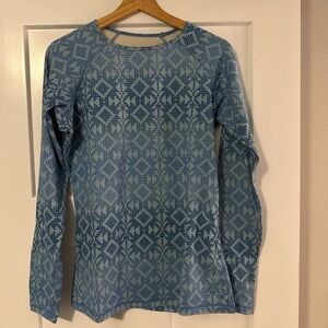 Nike Blue Geometric Long Sleeve Top